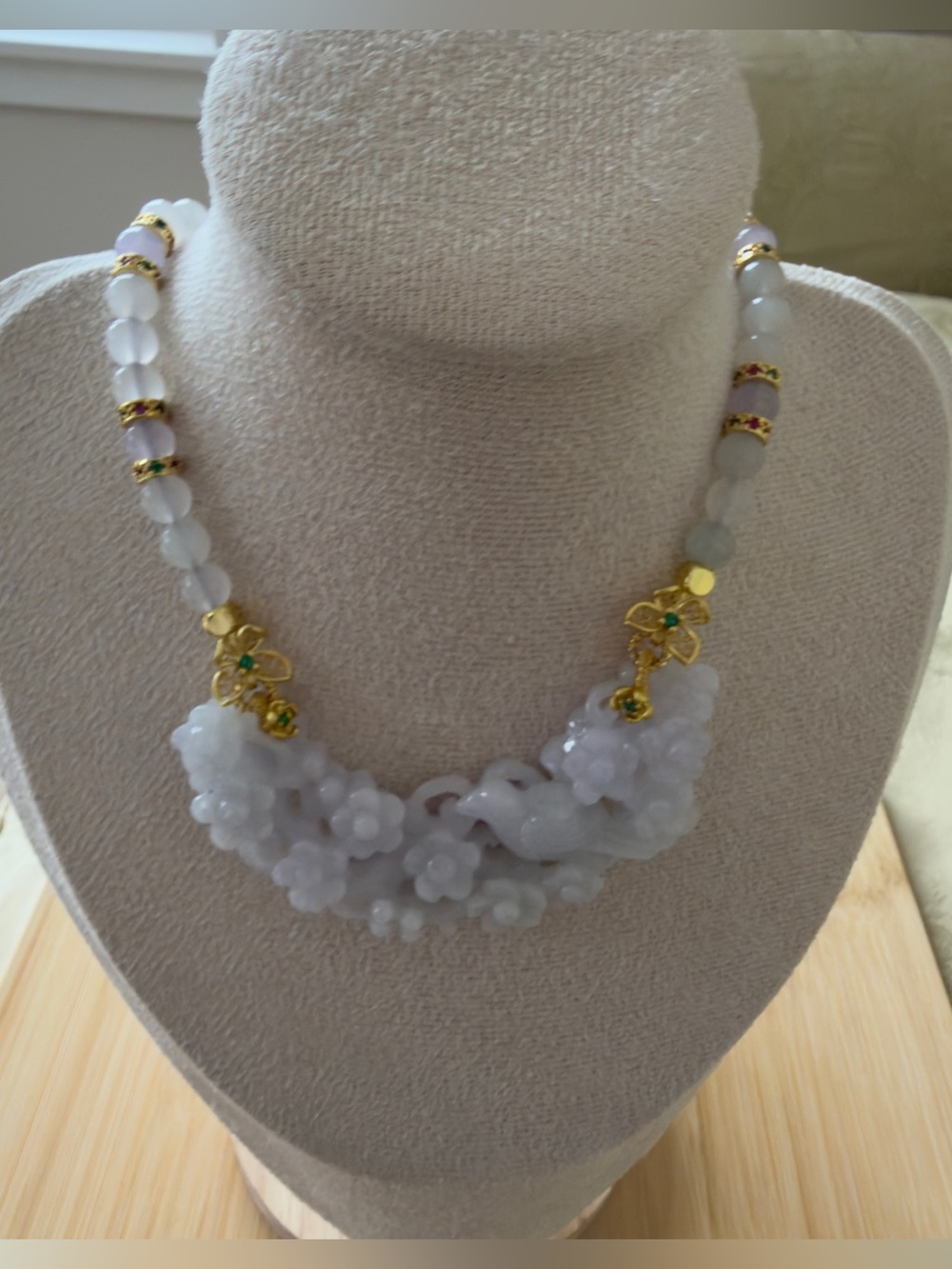 Certified Grade A Natural Burma Jade Necklace – Hand-Carved Double-Sided